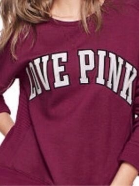 Love Pink Burgundy Sweatshirt, Large